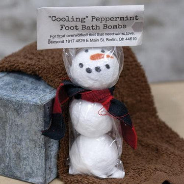 3 Pkg Peppermint Foot Bath Bomb Snowman - The Fox Decor